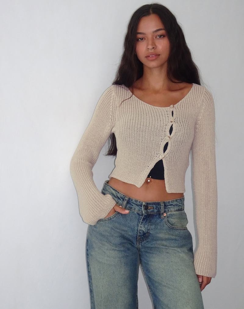 Dámské Jumpers Motel Rocks Kazayo Long Sleeve Knit Top Béžový | WYS2638AO