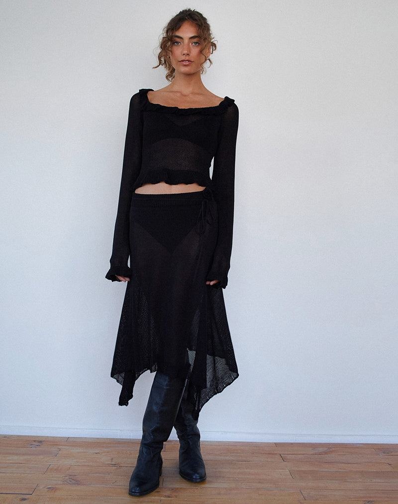 Dámské Sukně Motel Rocks Tierra Fine Knit Midi Černé | EAC2227XJ