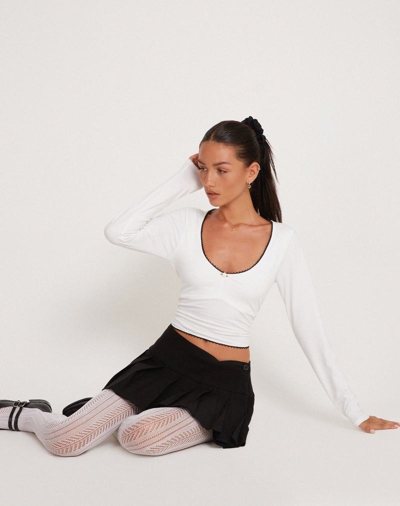 Dámské Tričko Motel Rocks Junie Ballet Long Sleeve Bílé | RYL3477OJ