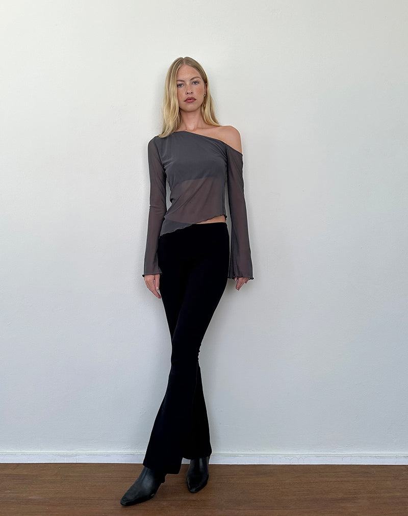 Dámské Tričko Motel Rocks Narcissa Asymmetric Long Sleeve Blankyt Šedé | LJD9194FW