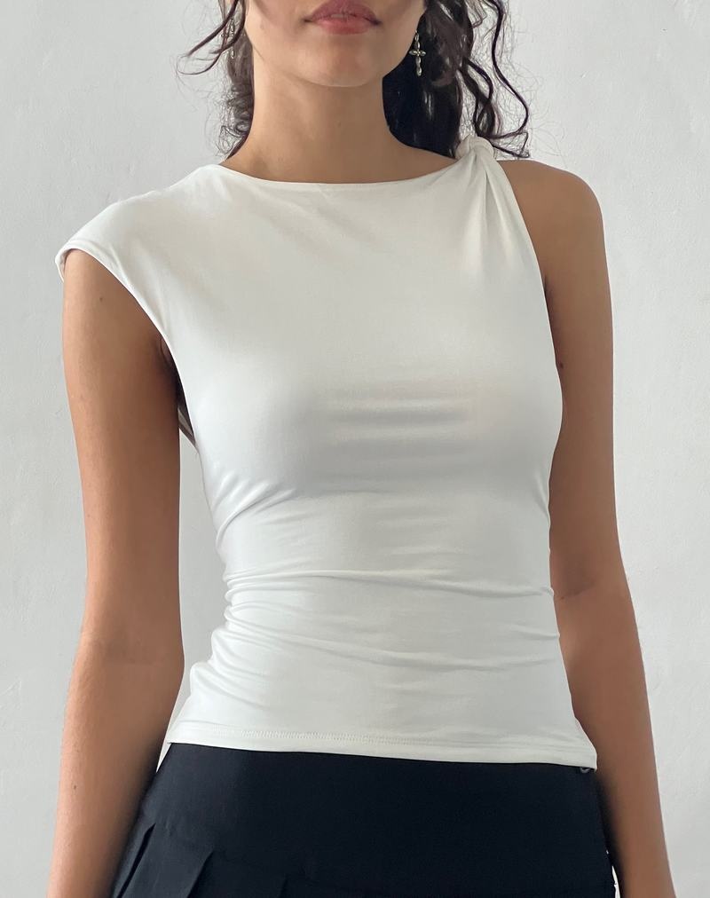 Dámské Vesta Motel Rocks Cambrie Asymmetric Bez Rukávů Top Bílé | BGN4864CQ